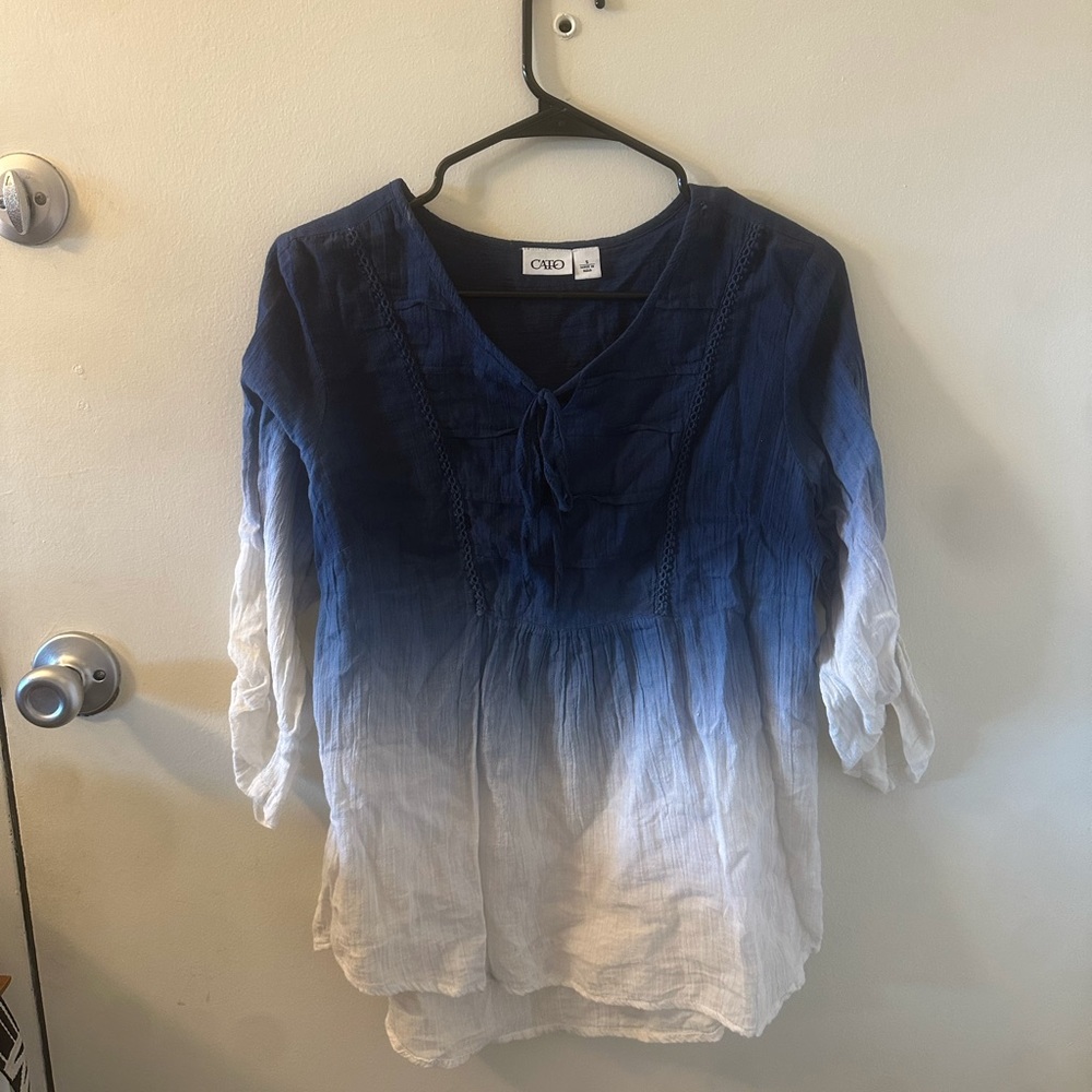 Cato blue and white dye blouse